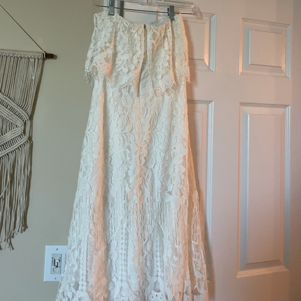 Lulus Delia white lace strapless dress - Picture 5 of 7